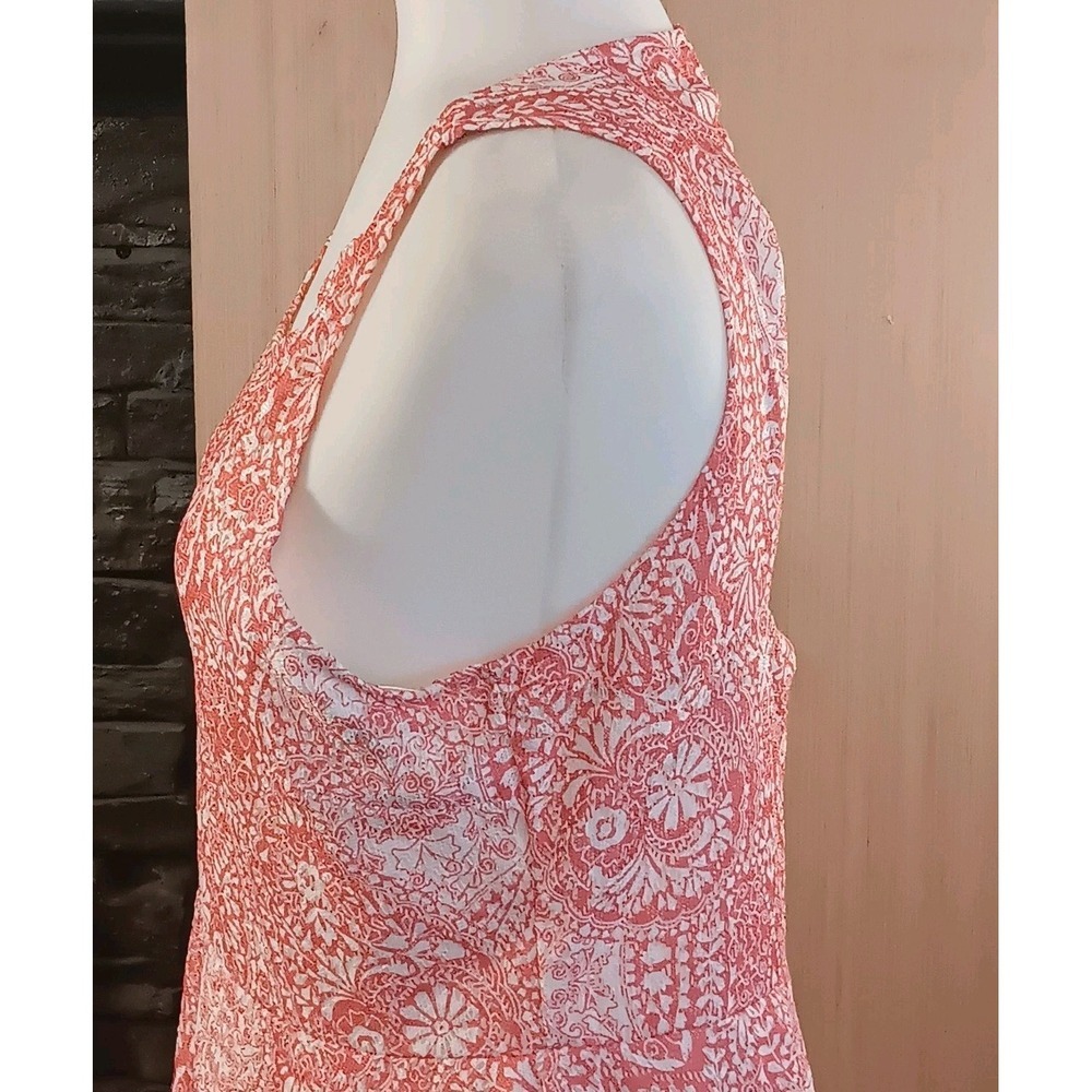 Aeropostale XL Pink White Key Hole Back Knee Length Flare Skirt Paisley /Floral - Picture 4 of 8